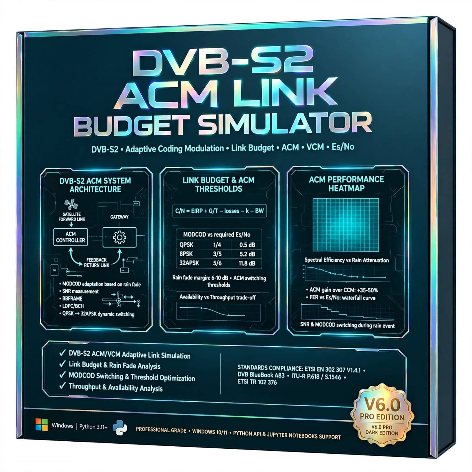DVB-S2 ACM Link Budget Simulator